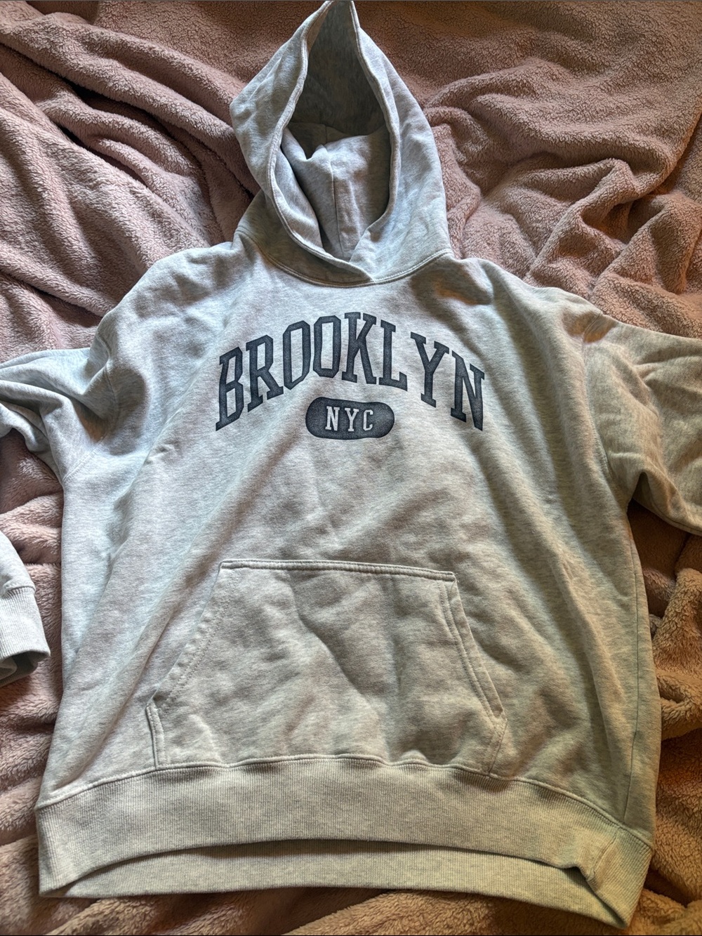 Hollister Light Gray 'Brooklyn NYC' Pullover Hoodie